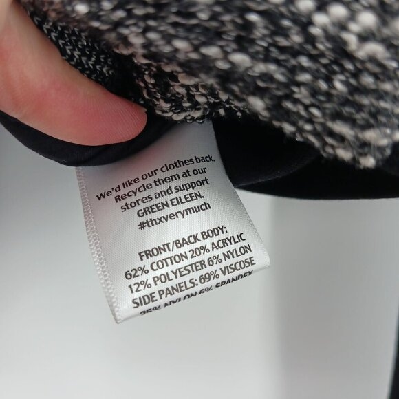 Eileen Fisher Tweed Jacket Dress Suit Set Medium Black Gray Officecore Business - Picture 13 of 16